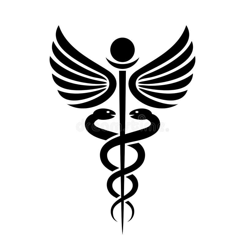 Forntida medicinsk symbolcaduceus stock illustrationer Forntida medicinsk symbolcaduceus stock illustrationer
