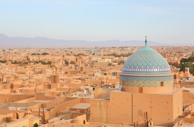 Forntida stadsiran yazd arkivbilder