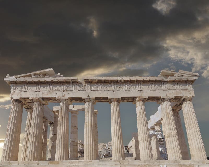 Forntida tempel för Parthenon på Athenianakropolen, Grekland arkivbilder Forntida tempel för Parthenon på Athenianakropolen, Grekland arkivbilder