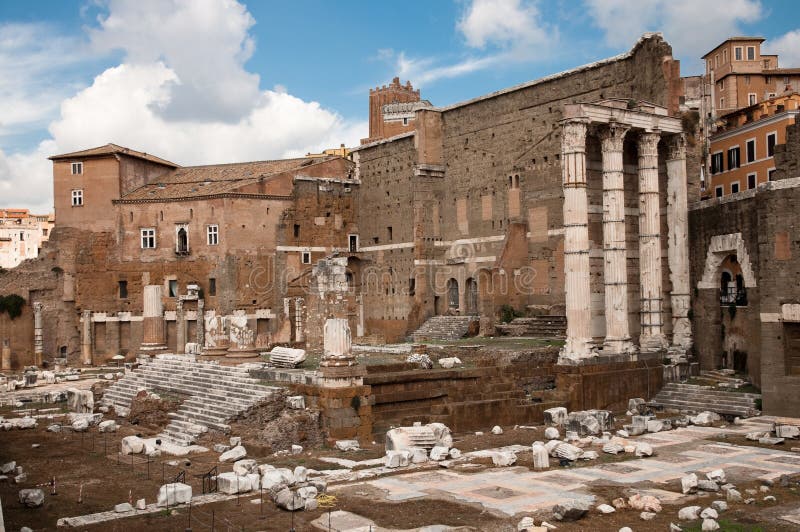 Foro di Augusto ruins at Roma - Italy stock photos
