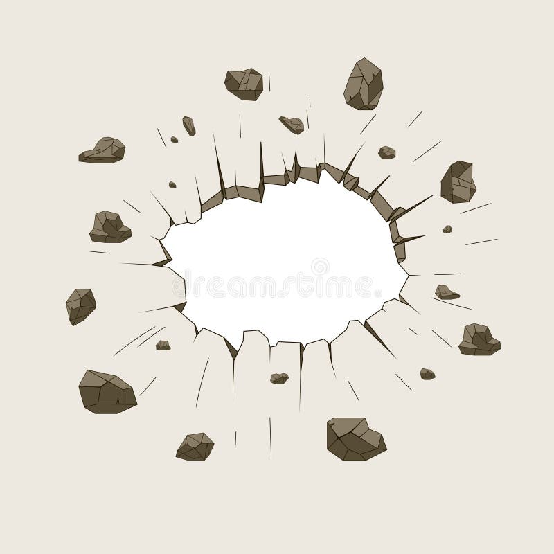 Foro nella parete schiacciata Terra di danno Vettore illustrazione di stock Foro nella parete schiacciata Terra di danno Vettore illustrazione di stock