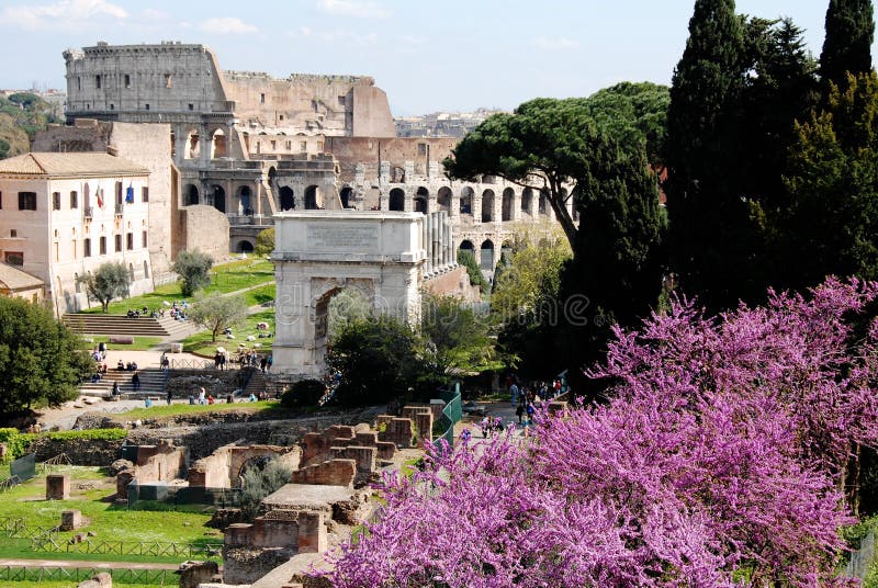 Fororomano (Roman Forum) en Colosseum, Rome, Italië