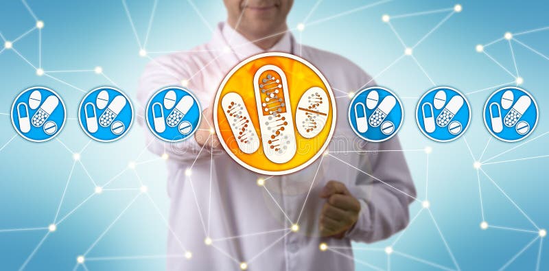 Forscher wählt Medikamente aus, die mit DNA personalisiert wurden lizenzfreie stockbilder