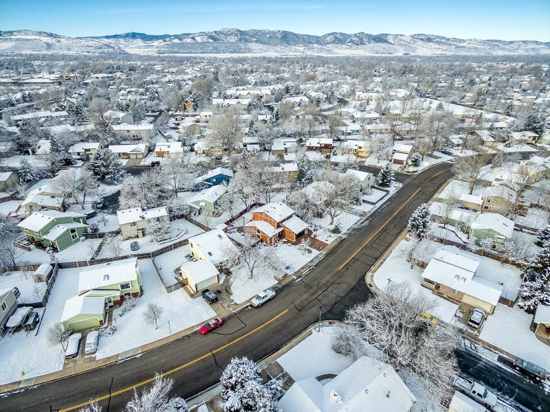 Fort Collins winter cityscape