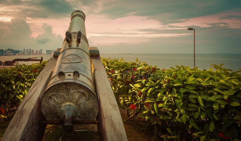 Fort Cornwallis στο George Town, Penang, Μαλαισία Πανόραμα στοκ φωτογραφία