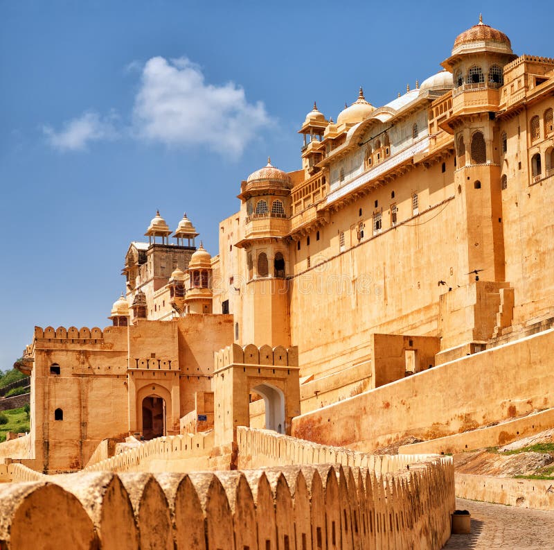 Fortaleza ambarina, Jaipur, la India fotos de archivo Fortaleza ambarina, Jaipur, la India fotos de archivo