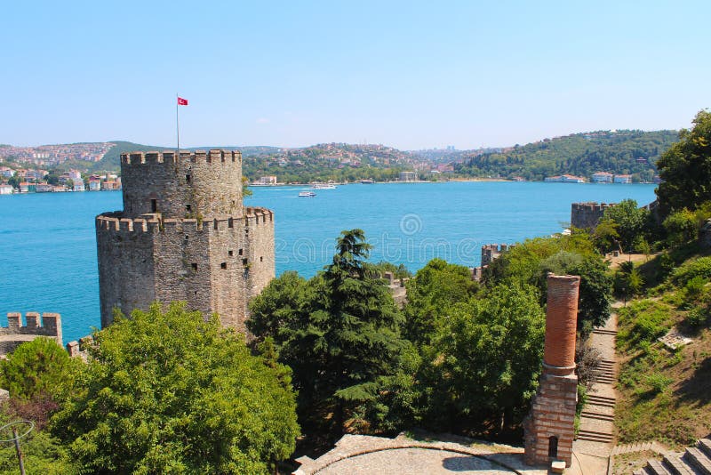 Fortaleza de Rumeli Hisari en Estambul, Turquía fotos de archivo libres de regalías Fortaleza de Rumeli Hisari en Estambul, Turquía fotos de archivo libres de regalías