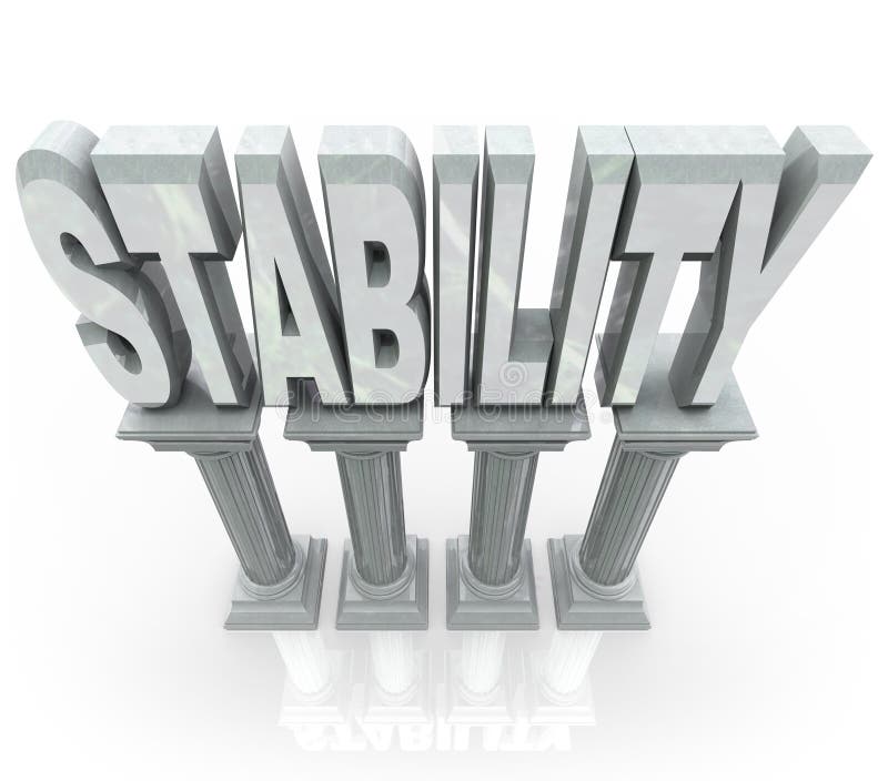 The word Stability on marble stone columns representing dependability strength, resilience, maturity and other features that you can rely on when in need of help. The word Stability on marble stone columns representing dependability strength, resilience, maturity and other features that you can rely on when in need of help