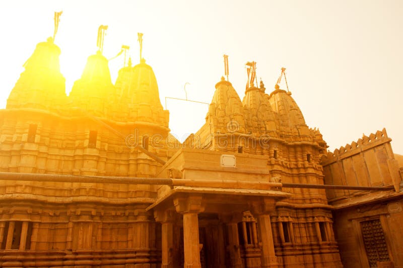 Forte de Jaisalmer no por do sol fotografia de stock royalty free Forte de Jaisalmer no por do sol fotografia de stock royalty free