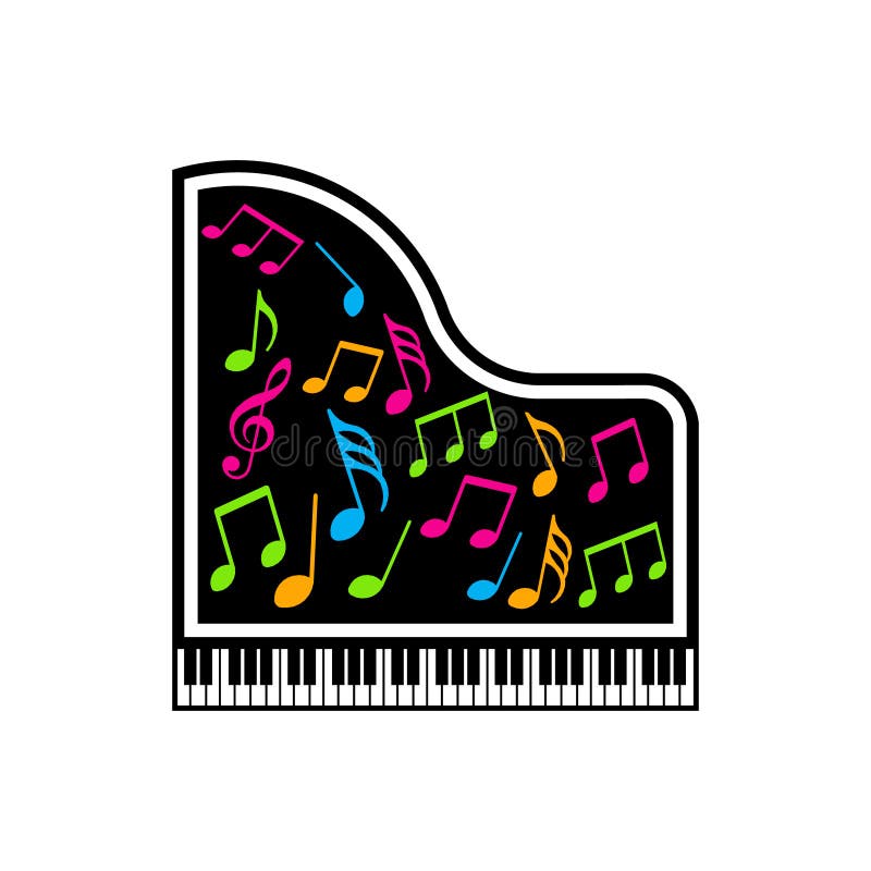 Fortepianowy Muzykalnych notatek logo royalty ilustracja Fortepianowy Muzykalnych notatek logo royalty ilustracja