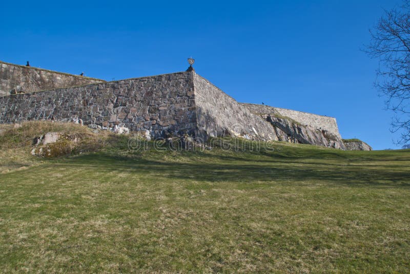 Forteresse de Halden (Courtine sud) images stock