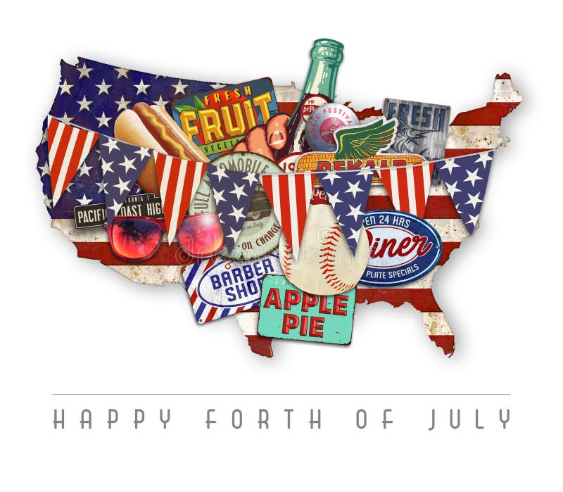 4th of July Pop Art. Forth of July Pop art Happy 4th Independence Day America United States USA grunge vintage decor piece art logo royalty free illustration 4th of July Pop Art. Forth of July Pop art Happy 4th Independence Day America United States USA grunge vintage decor piece art logo royalty free illustration