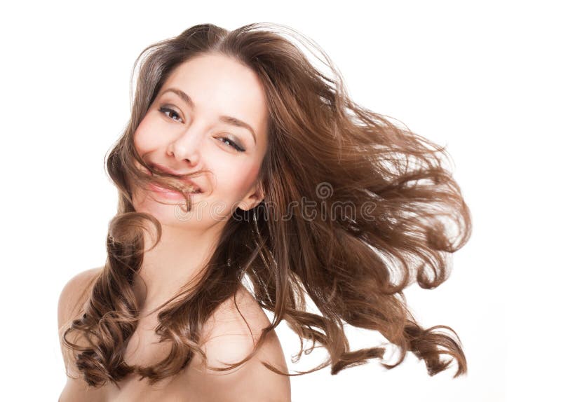 Portrait of a brunette beauty with strong healthy hair. Portrait of a brunette beauty with strong healthy hair.