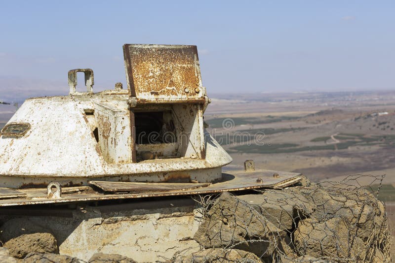 The fortifications on the border with Syria on Bental mountain in Israel