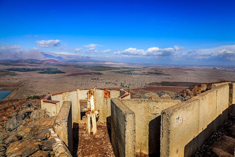 Fortifications on Mount Bental on the border between Israel and Syria