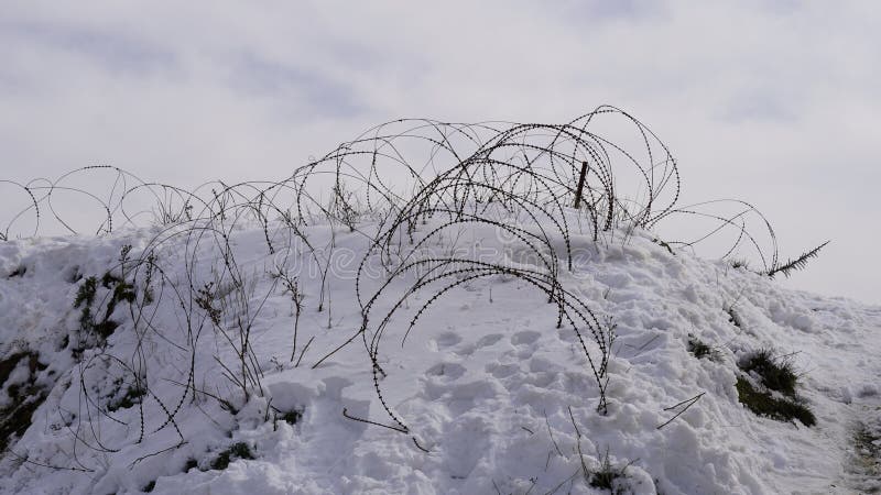 Fortifications on Mount Bental near the border. Israel.