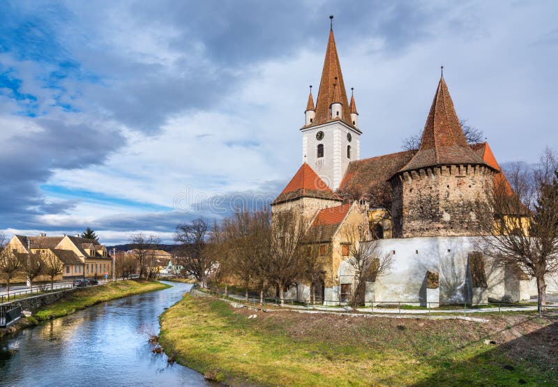 Fortified church of Cristian,Sibiu, Romania stock images Fortified church of Cristian,Sibiu, Romania stock images