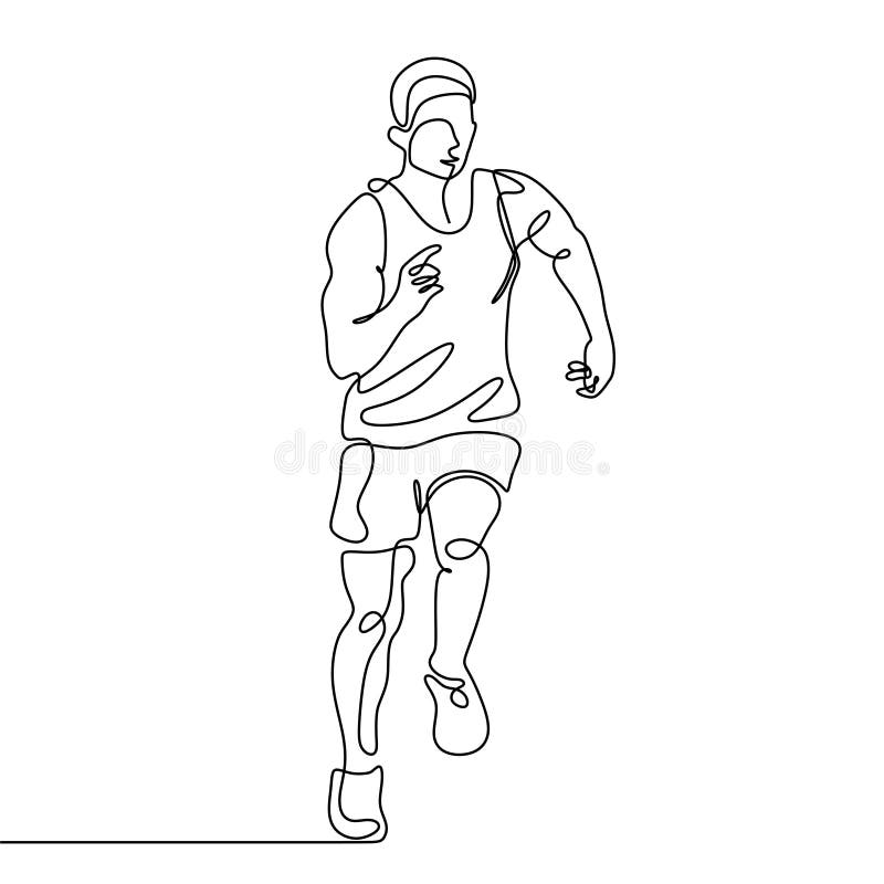 Fortlöpande linje teckning av för designsport för löpare det minimalist temat vektor illustrationer Fortlöpande linje teckning av för designsport för löpare det minimalist temat vektor illustrationer