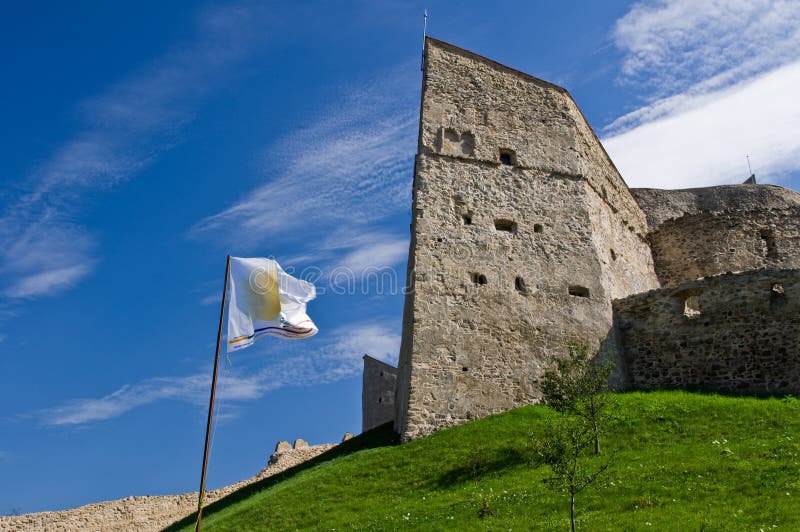 Fortress on a hill. Rupea fortress (Brasov County, Transylvania, Romania). Mentioned in documents for the first time in 1324 AD royalty free stock photos Fortress on a hill. Rupea fortress (Brasov County, Transylvania, Romania). Mentioned in documents for the first time in 1324 AD royalty free stock photos