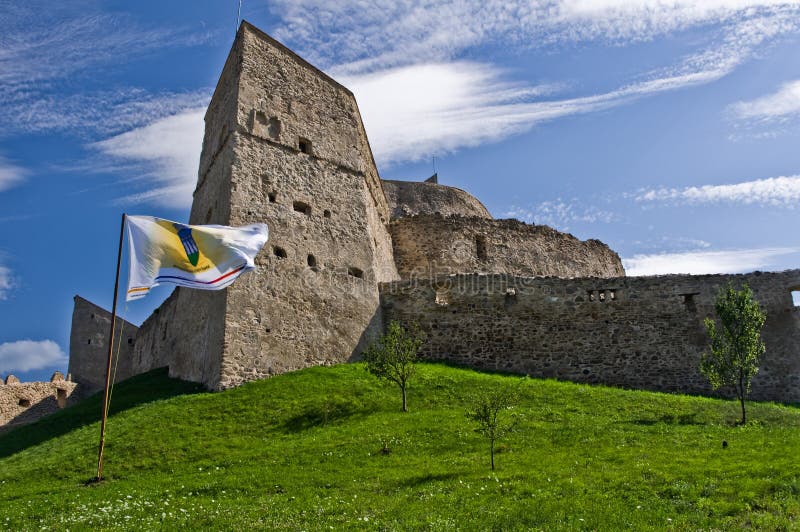 Fortress on a hill. Rupea fortress (Brasov County, Transylvania, Romania). Mentioned in documents for the first time in 1324 AD stock images Fortress on a hill. Rupea fortress (Brasov County, Transylvania, Romania). Mentioned in documents for the first time in 1324 AD stock images