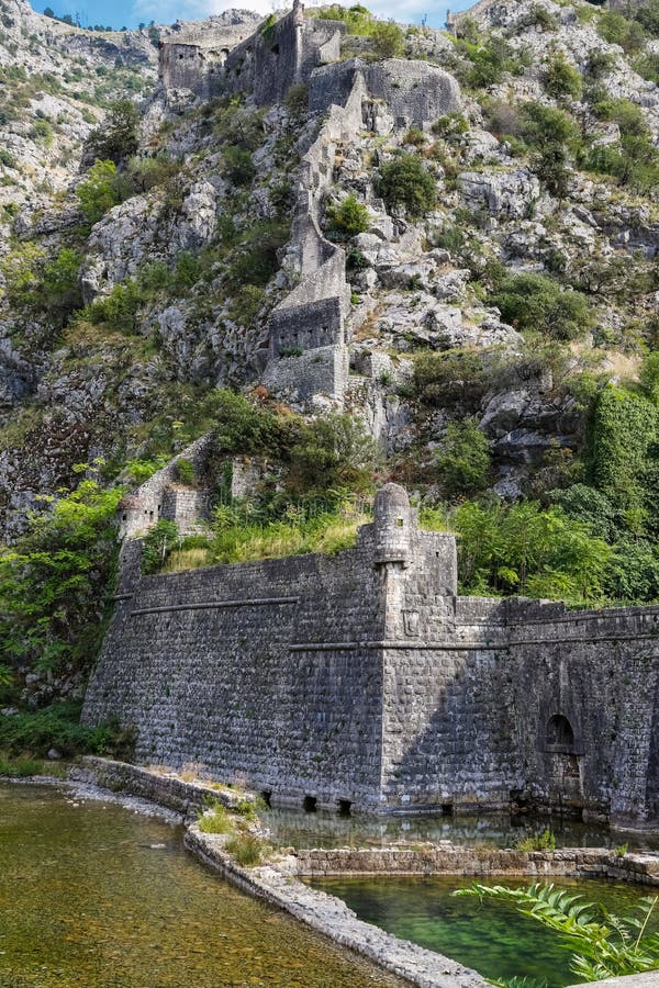 The fortress of St. John, the Illyrian Fort, the Bastion of Riva near the Sea gate. Kotor, Montenegro stock photos The fortress of St. John, the Illyrian Fort, the Bastion of Riva near the Sea gate. Kotor, Montenegro stock photos