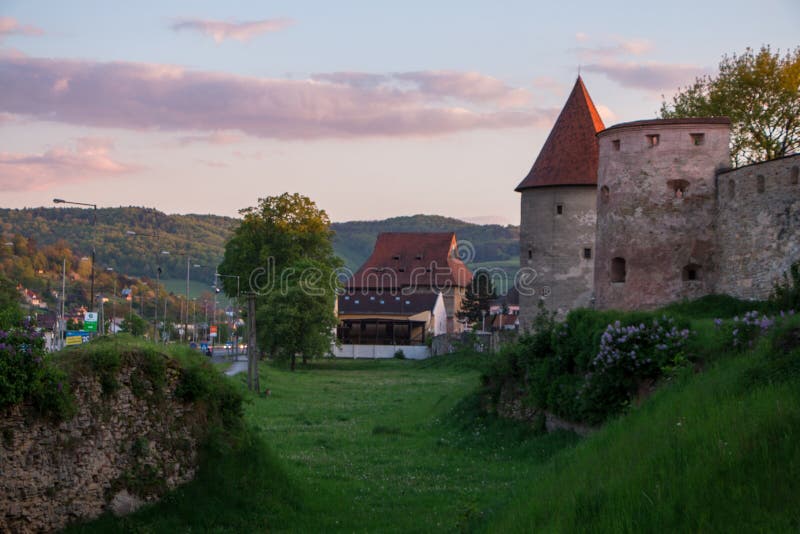 Pevnostní zdi starého města Bardejov na Slovensku.