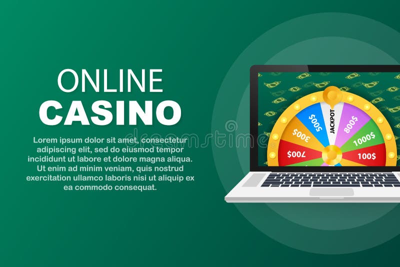 Roda de sorte ou fortuna colorida roda de jogo online casino banner para  internet casino grande vitória conceito vetor ilustração