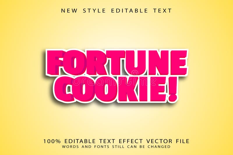 Fortune Cookie Editable Text Effect 3D Emboss Cartoon Style Stock Vector Illustration of