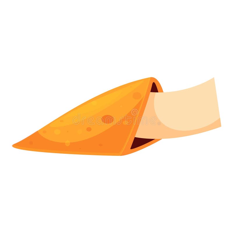 Fortune cookie opening up with blank message inside stock illustration