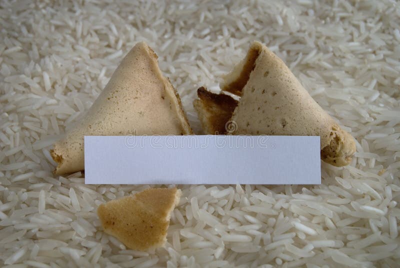 Fortune Cookie On A Rice Bed Picture. Image 5471165