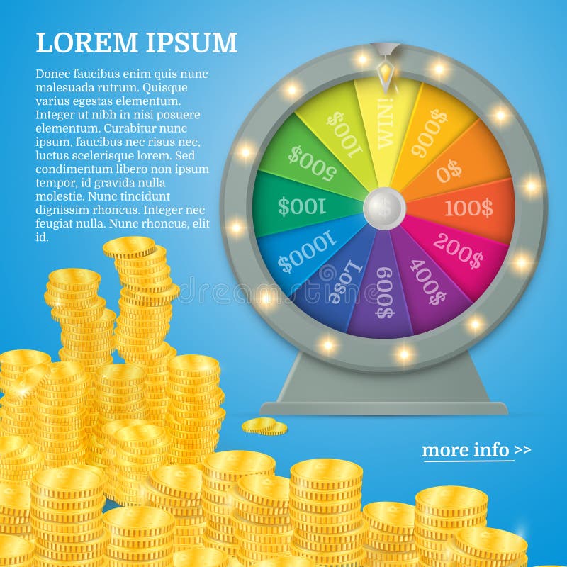 Fortune spinning wheel. Gambling concept, win jackpot in casino illustration royalty free illustration Fortune spinning wheel. Gambling concept, win jackpot in casino illustration royalty free illustration