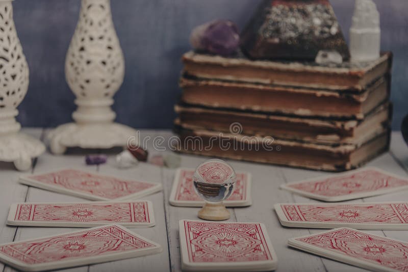 Fortune Telling a Deck of Tarot Cards with Other Fortune Telling Items