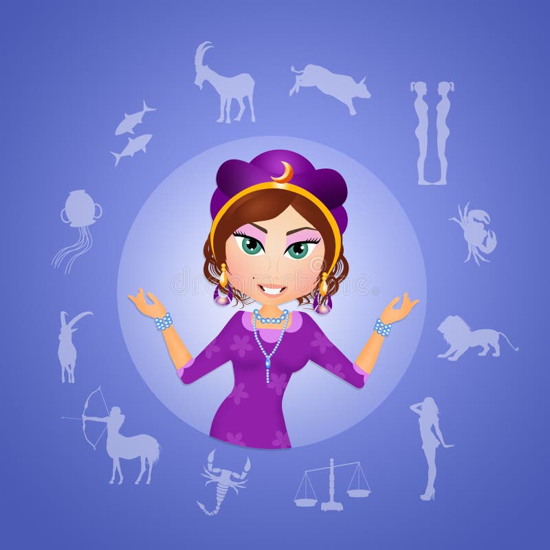 and Zodiac Signs Stock Illustration Illustration of
