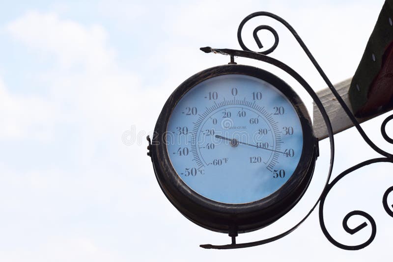 Old Fashioned Outdoor Thermometer Stock Photo - Download Image Now