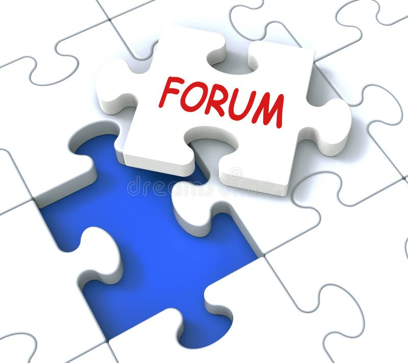 Forum Puzzle Shows Online Community Discussion and Advice Stock