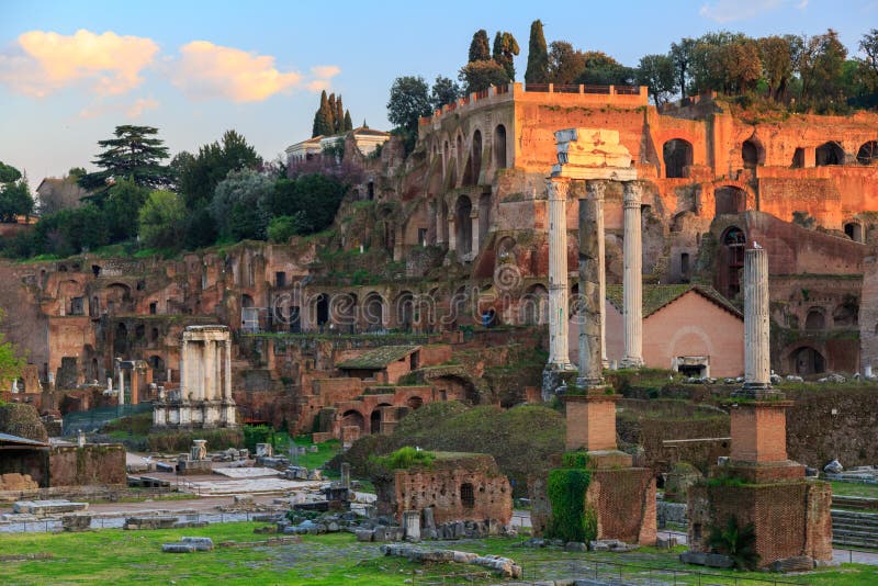Forum Romanum Evening stock photo. Image of monuments 135659154