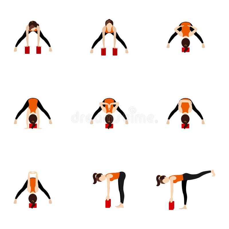 Wide Legged Forward Bend Pose Stock Illustrations – 50 Wide Legged ...