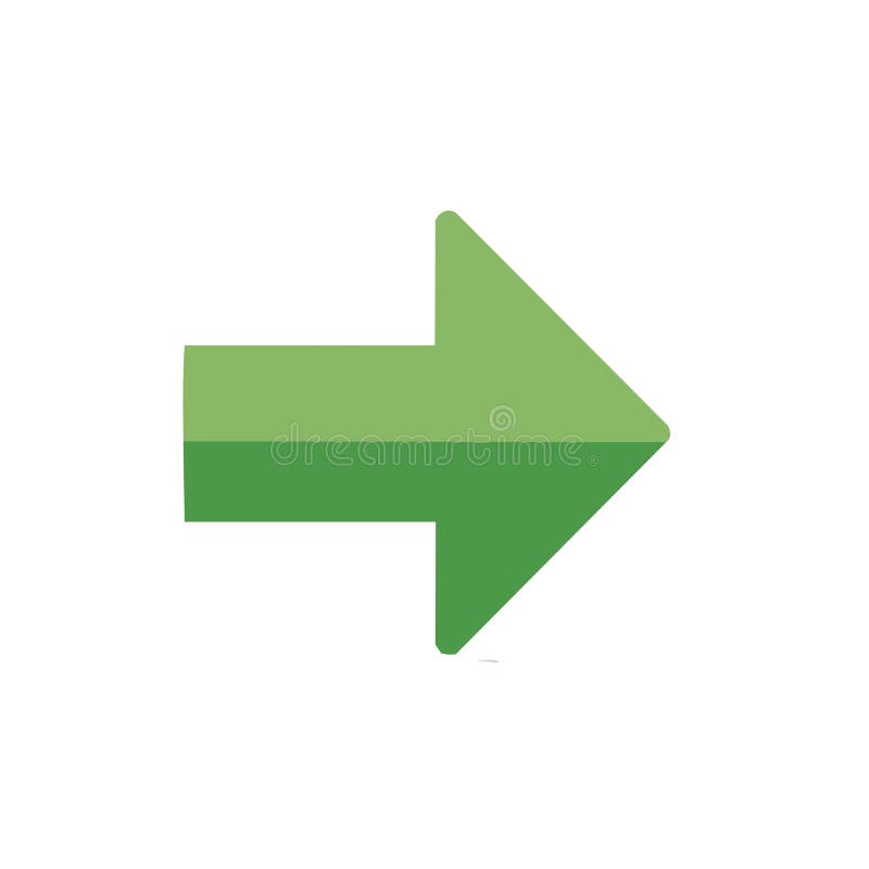 Forward direction green arrow pointing to the right. Sign to move forward. Vector icon symbol royalty free illustration