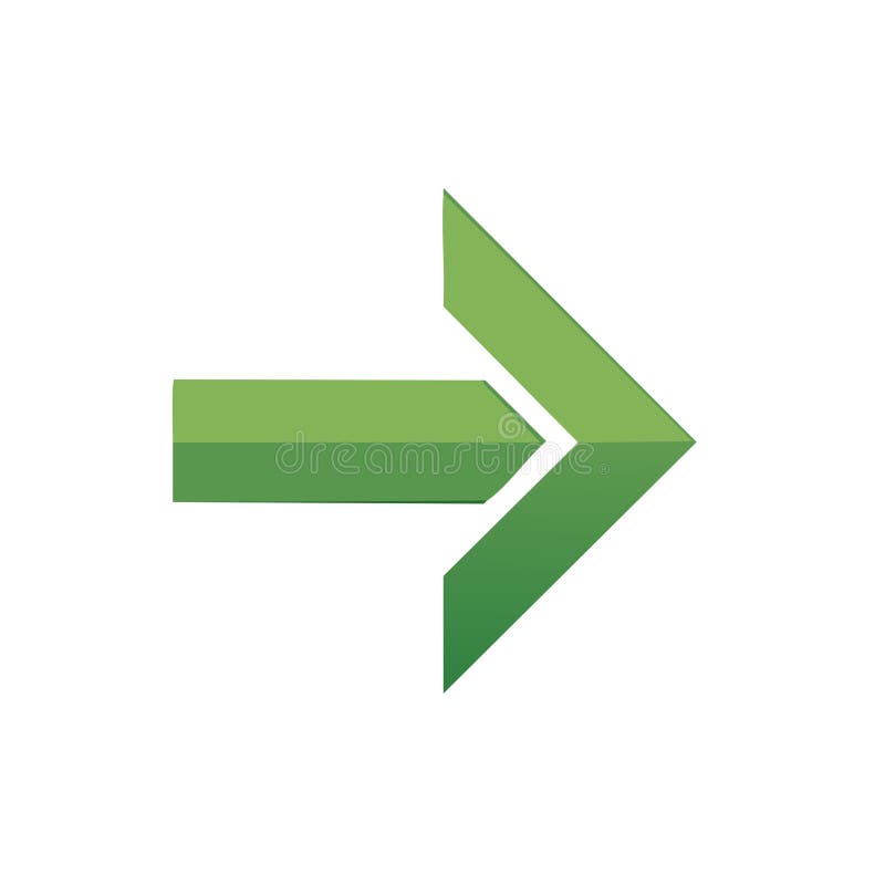Forward Green Arrow Icon Symbolizing Progress, Direction, Guidance and Navigation vector illustration