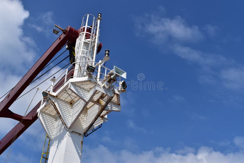 Mast and boom securing place royalty free stock photos