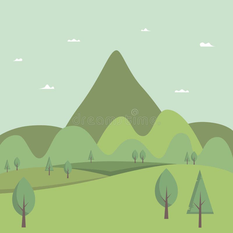 Forêt et montagnes au delà de l'horizon illustration stock Forêt et montagnes au delà de l'horizon illustration stock