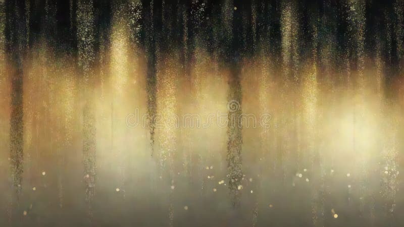 Forêt foncée enchantée avec éclats d'or et étincelles illustration stock