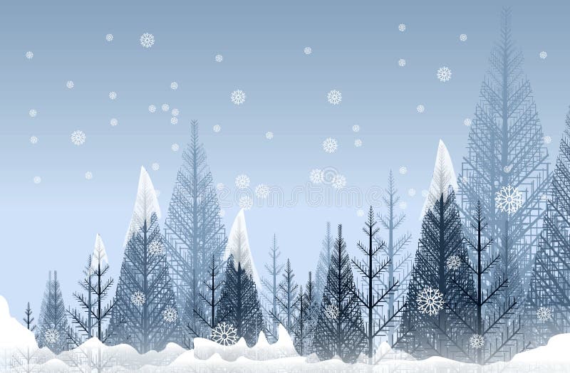 Forêt mystérieuse d'hiver illustration stock Forêt mystérieuse d'hiver illustration stock
