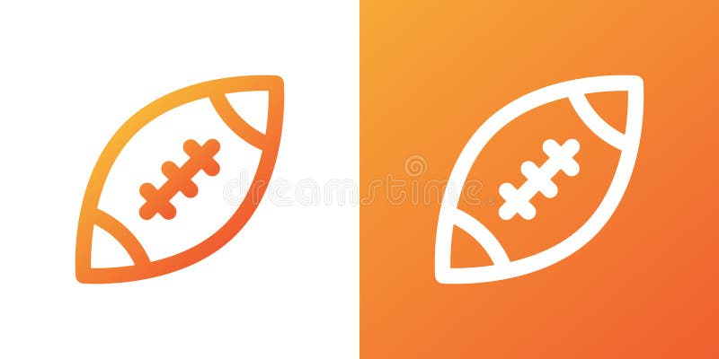 Fotbal american. Pictogramă gradient minim. Înapoi la școală. Design plat cu ilustrație vectorială stock illustration