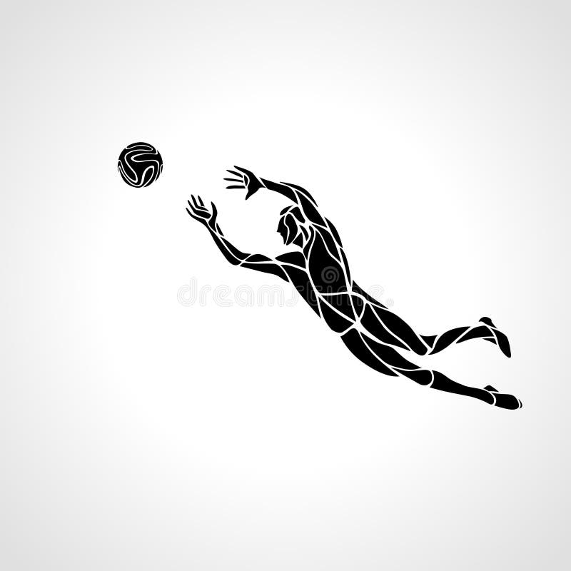 Fotboll eller fotbollsspelare, målvakt, idrottsmankontur vektor illustrationer Fotboll eller fotbollsspelare, målvakt, idrottsmankontur vektor illustrationer