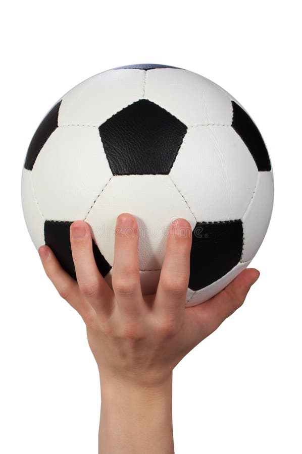 Fotboll för bollhandhåll arkivbilder