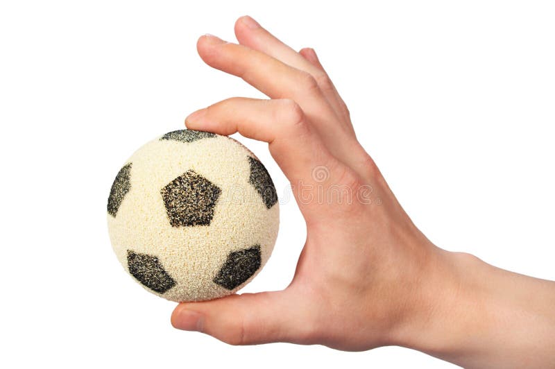 Fotboll för bollhandhåll arkivbilder