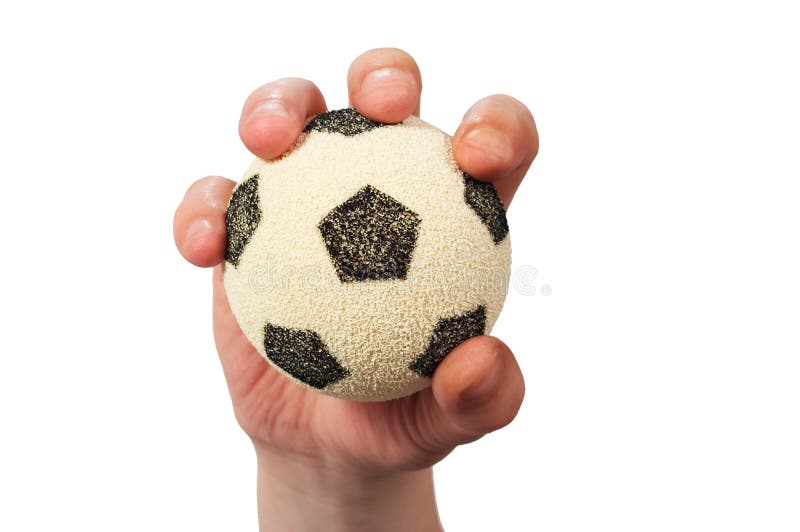 Fotboll för bollhandhåll royaltyfri fotografi