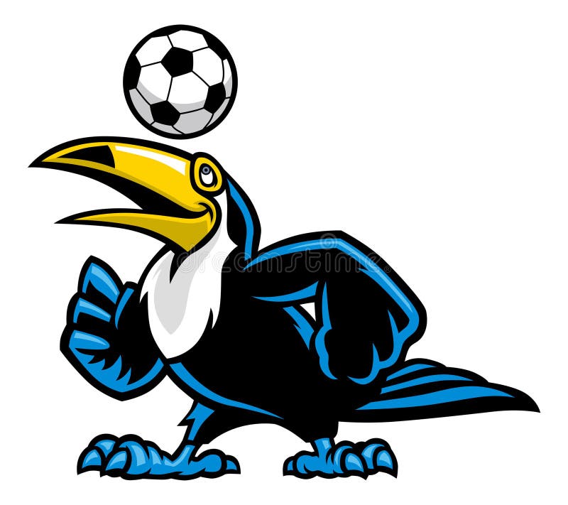 Vector of toucan bird play soccer. Vector of toucan bird play soccer