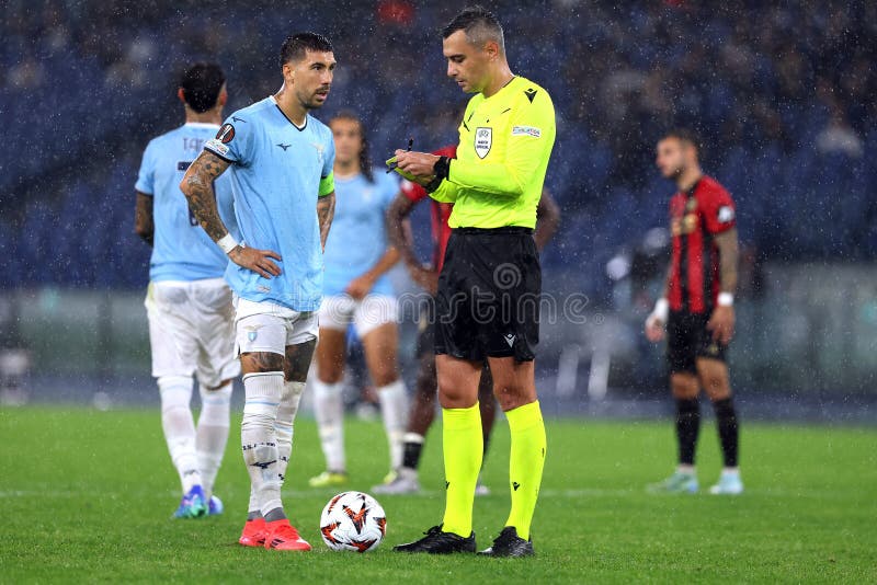 Fotboll : uefa europa league ss lazio vs ogc nice at Olympic stadion in rome den 3 oktober 2024 royaltyfri foto